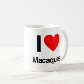 Mug j'aime macaques (Devant droit)