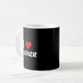 Mug J'aime Mackenzie - Cœur - Nom (Devant gauche)