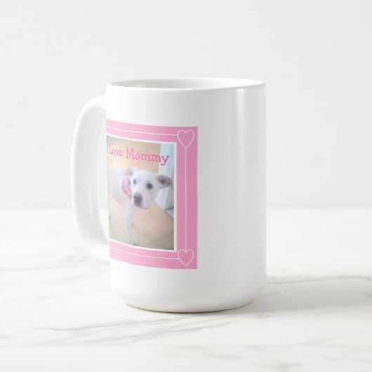 Mug J'Aime maman mignonne Chien Chien Chien Blanc Prou (Devant gauche)