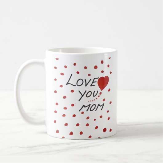 Mug j'aime maman polka dot la journée de la mère (Gauche)