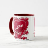 Mug J'AIME MES Amis rouge - coeur (Devant gauche)