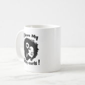 Mug J'aime mes cheveux bouclés frisés (Devant gauche)