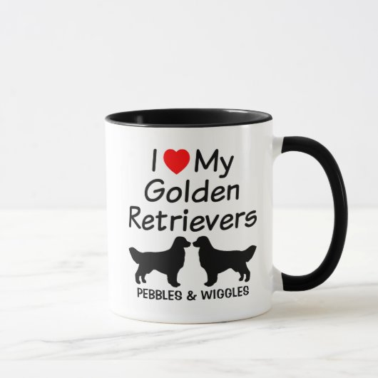 Mug J'Aime Mes Deux Chiens D'Adulte (Droite)
