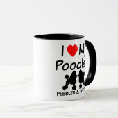 Mug J'Aime Mes Deux Chiens De Poodle (Devant droit)