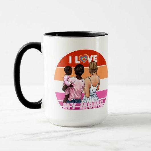 Mug J'aime mes deux mamans avec fierté (Gauche)