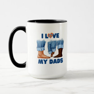 Mug J'aime mes deux papas avec fierté