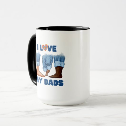 Mug J'aime mes deux papas avec fierté (Devant gauche)