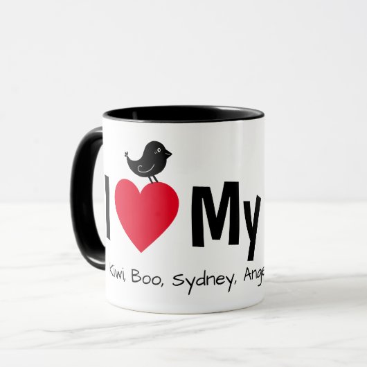 Mug J'aime mes Fids Canari Pinson (Devant gauche)