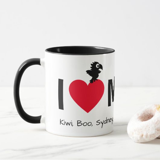 Mug J'aime mes Fids Perroquet Enfants Plumé (Avec donut)