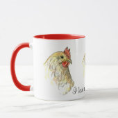 Mug J'aime mes filles poulet poule Hen dessin d'oiseau (Gauche)