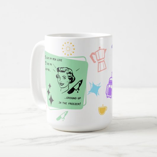 Mug J'aime mes hommes comme j'aime mon café… (Devant gauche)