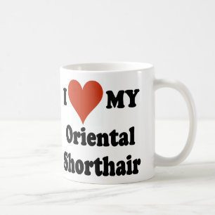 Mug J'aime mes marchandises de chat d'Oriental