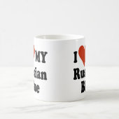 Mug J'aime mes marchandises russes de chat bleu (Centre)