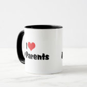 Mug J'aime mes parents (Devant gauche)