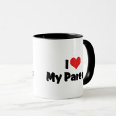 Mug J'aime mes parents (Devant droit)