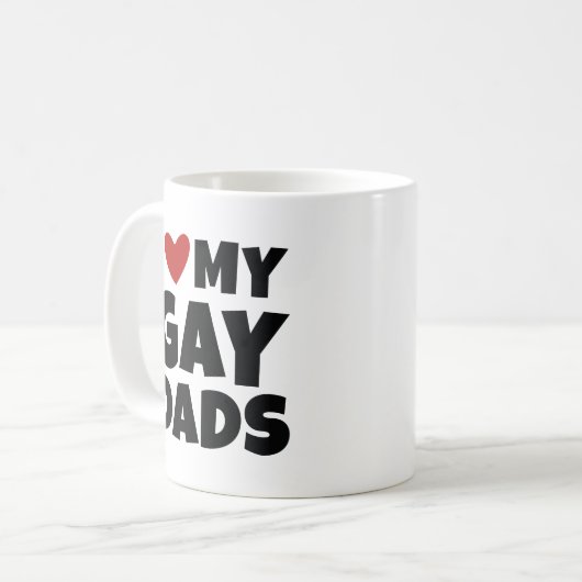 Mug J'Aime Mes Pères Gays (Devant gauche)