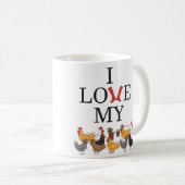 Mug J'aime mes poulets (Devant droit)