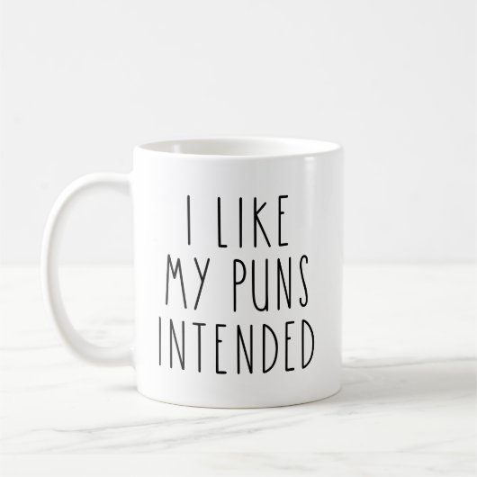 Mug J'Aime Mes Puns Destinés Drôle  (Gauche)