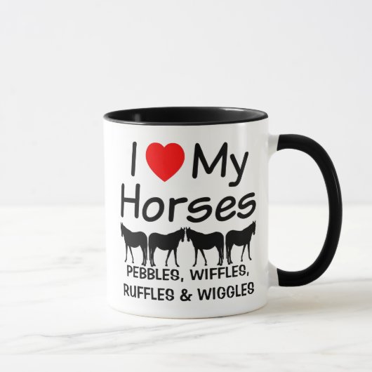 Mug J'aime mes quatre chevaux (Droite)