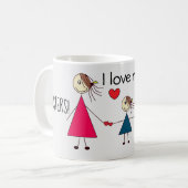 Mug J'aime mes soeurs adorables de bâton de SOEURS (Devant gauche)