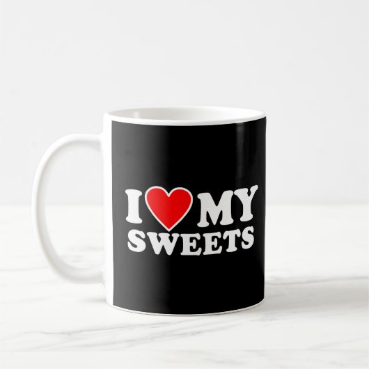 Mug J'aime mes sucreries avec coeur (Gauche)