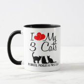 Mug J'aime mes trois chats (Gauche)