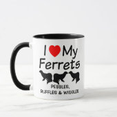 Mug J'Aime Mes TROIS Ferrets (Gauche)