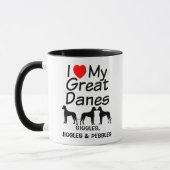 Mug J'Aime Mes TROIS Grands Danois (Gauche)