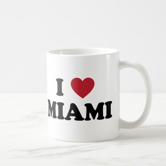 Mug J'aime Miami la Floride (Droite)