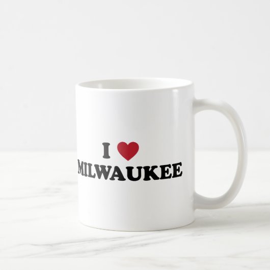 Mug J'aime Milwaukee le Wisconsin (Droite)