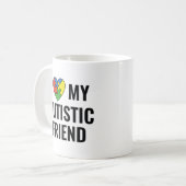 Mug J'aime mon ami autiste (Devant gauche)
