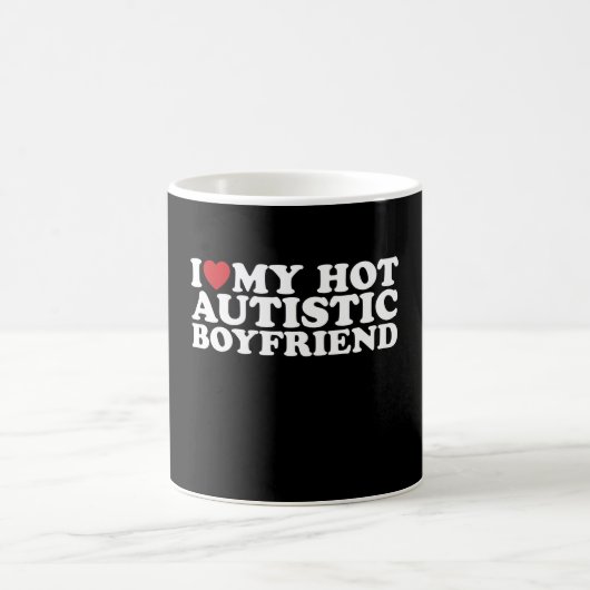 Mug J'Aime Mon Ami Autiste Chaud BF Autisme Coeur (Centre)