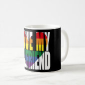 Mug J'Aime Mon Ami Coeur Arc En Ciel (Devant droit)