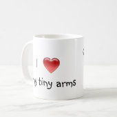 Mug J'aime mon arms/T-REX minuscule (Devant gauche)
