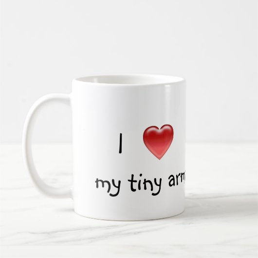 Mug J'aime mon arms/T-REX minuscule (Gauche)