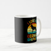 Mug J'aime mon berger allemand Chien bleu Brown couche (Devant droit)
