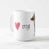 Mug J'aime mon berger néerlandais (Devant gauche)