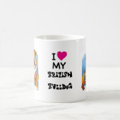 Mug J'Aime Mon Bitish Bulldog Custom Cartoon Chien (Centre)