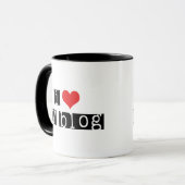 Mug J'Aime Mon Blog À Cœur (Devant gauche)
