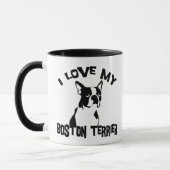 Mug J'aime mon Boston Terrier (Gauche)