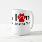 Mug J'aime mon Boston Terrier (Devant droit)