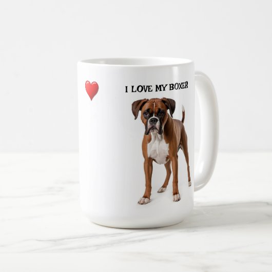 Mug J'Aime Mon Boxer (Devant droit)