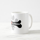 Mug J'aime mon boxeur - os de chien (Devant droit)