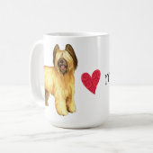 Mug J'aime mon Briard (Devant gauche)