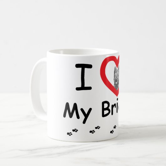 Mug J'aime mon Briard (Devant gauche)