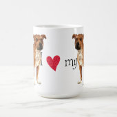Mug J'aime mon bull-terrier du Staffordshire (Centre)
