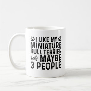Mug J'aime mon Bull Terrier miniature et 3 personnes