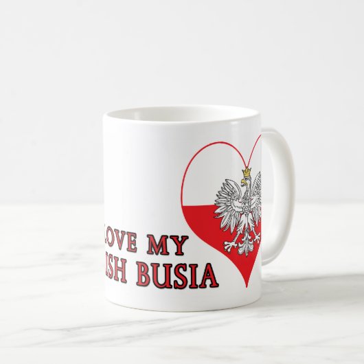 Mug J'aime mon Busia polonais (Devant droit)