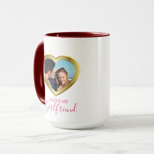 Mug J'aime Mon cadeau de petite amie pour elle Valenti (Devant gauche)