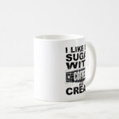Mug J'aime mon café avec du sucre et de la crème T-shi (Devant droit)